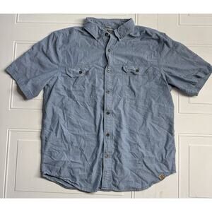 Carhartt Short Sleeve Button Down Shirt Men's Size XL Blue Relaxed Fit Denim